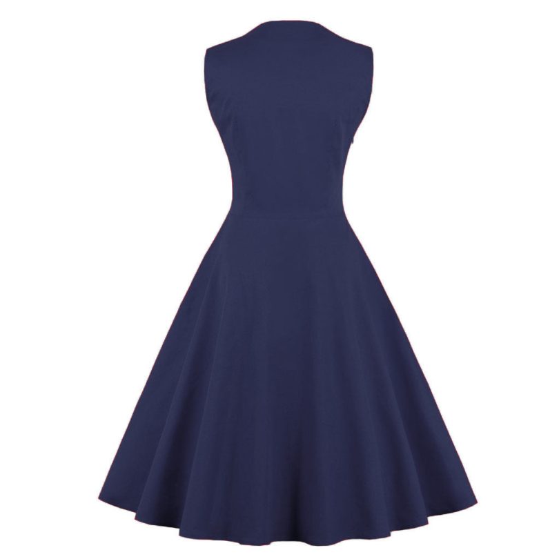 Sleeveless simple plaid retro dress - Image 7