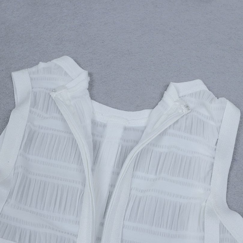Hollow Fringe White Sleeveless One-piece Dress Summer Party Gathering Dresses - Image 8