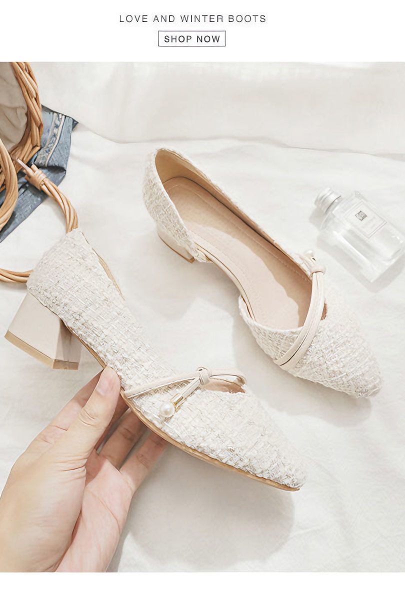 Thick heel versatile pointed toe pumps - Image 2