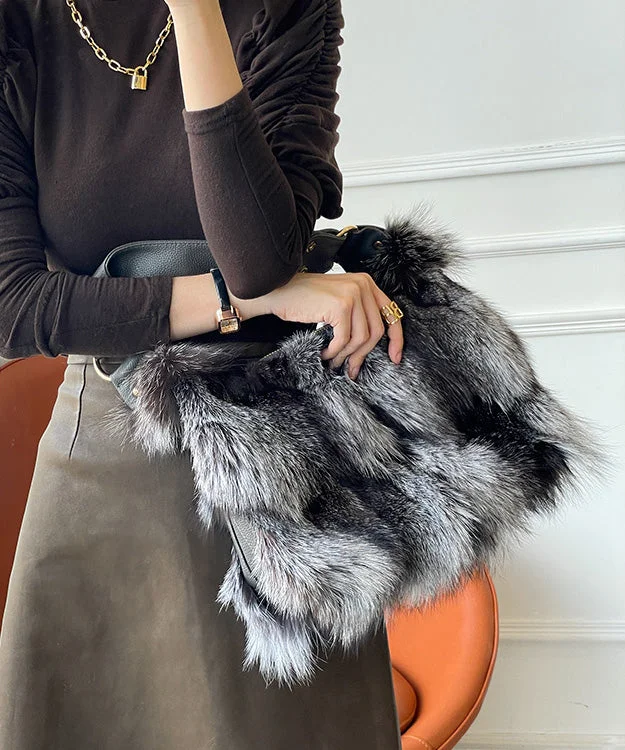 New Fashion Fox Fur Patchwork Shoulder Bag - Image 4