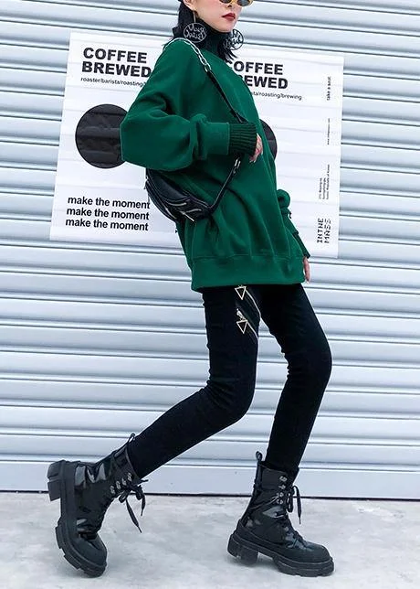 Chunky green knitted pullover fall fashion winter sweaters o neck - Image 4