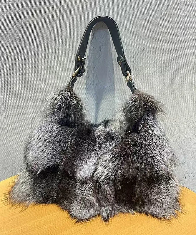 New Fashion Fox Fur Patchwork Shoulder Bag - Image 3
