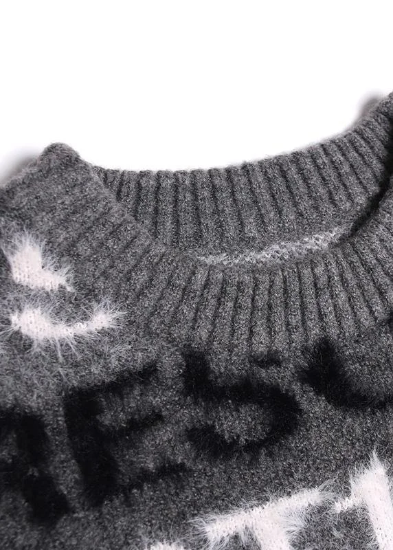 Pullover winter chocolate sweaters plus size alphabet knit blouse - Image 2