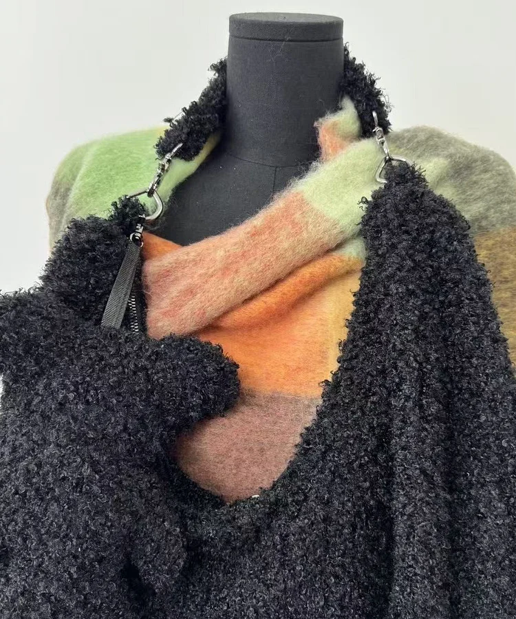 Cozy Black Large Capacity Faux Fur Shoulder Bags