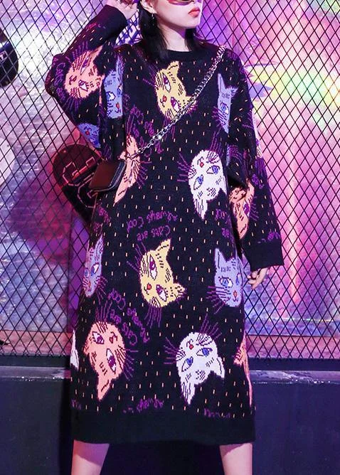 Cozy prints Sweater outfits Quotes o neck Ugly winter sweater dresses - Image 4