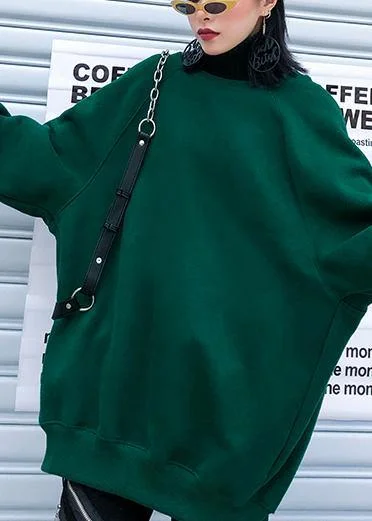 Chunky green knitted pullover fall fashion winter sweaters o neck - Image 5